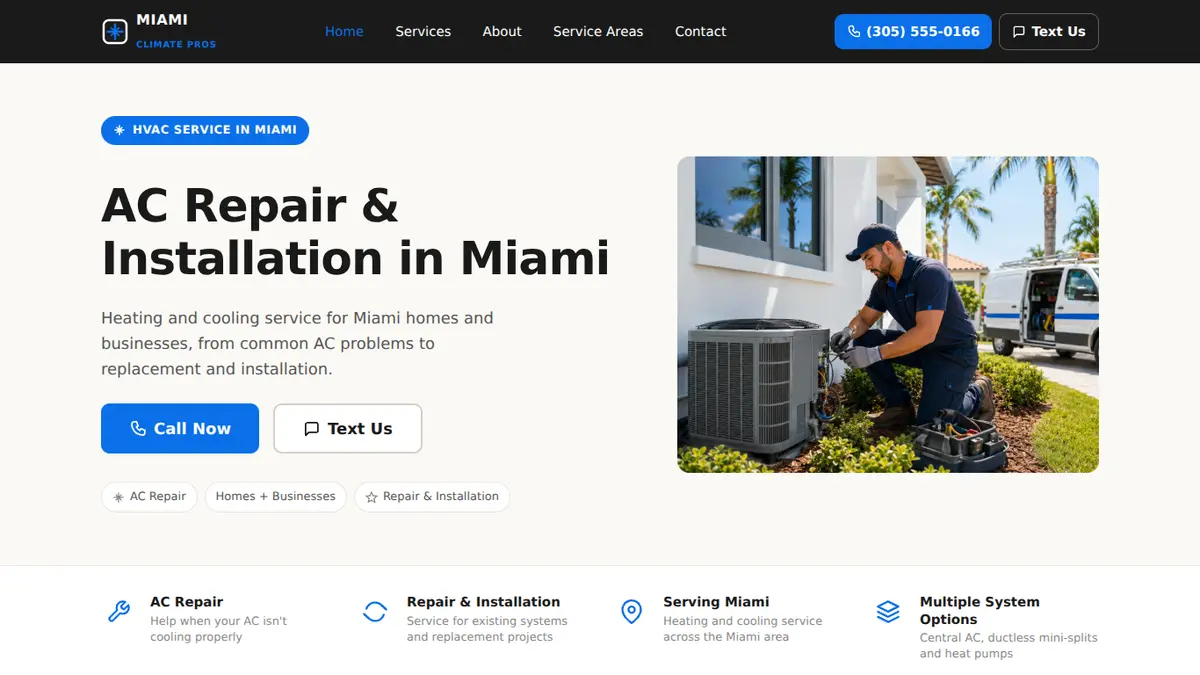 Preview of the HVAC website demo